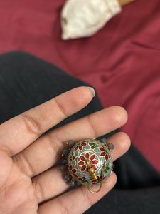 Grey Embellished Jhumkas