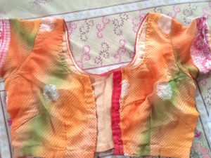 Vibrant Pink Polka Dot Saree with Blouse