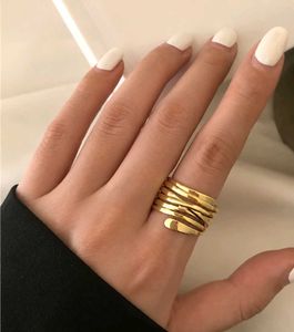 Chunky Anti Tarnish Gold Spiral Statement Ring