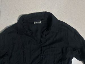 Classic Black Collared Button-Up Shirt