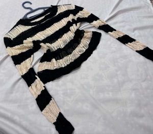 🎁Y2k Striped Cropped Top I
