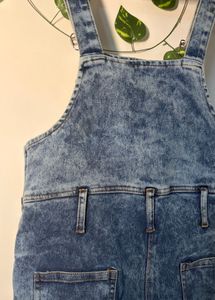 Acid Wash Denim Short Dungaree