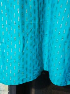 Teal Kurta and Gold Pants Set