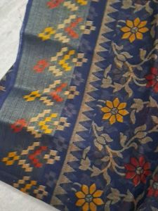 new Floral Print Blue Saree with blouse