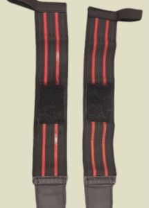 Black &amp; Red Striped Wristbands (Pair)