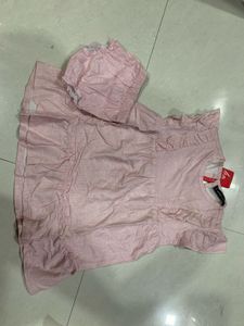 Baby Girl Pink Ruffle Dress with Bloomers
