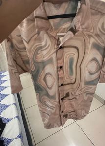 Men's Abstract Print Button-Up Shirt