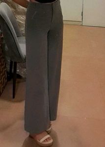 Wide-Leg Grey Trousers