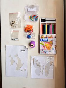 Craft Kit - Coloring Pencils & Stencils