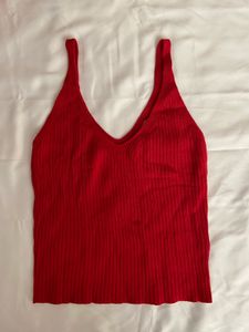 H&amp;M Red Ribbed Top ❤️