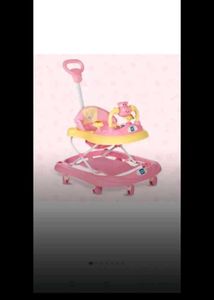 Pink Baby Walker with Toy Bar