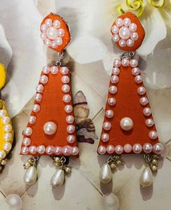 New Hand Made Fabric Earrings Combo Set