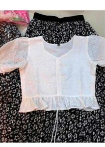 Broderie Anglaise White Crop Top