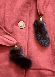 Vintage Burgundy Coat with Unique Details