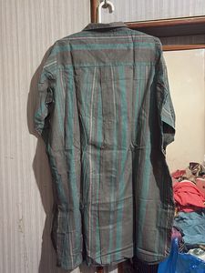 Striped Button-Down Shirt Dress