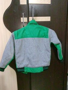 Boys and girls Grey &amp; Green Padded Jacket
