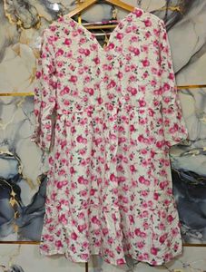 Chic Floral Print Tiered Dress XL/XXL