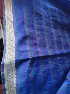 Elegant Blue Striped Saree