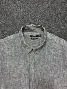 Men's Grey Linen Shirt