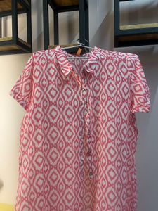 Pink Geometric Print Kurta