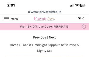 PRIVATE LIVES BRAND Satin Robe &amp; Nighty Set