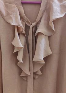 Atmosphere Ruffle Nude peach shirt