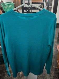 Teal Button Shoulder Sweater
