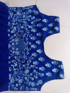 Elegant Blue Anarkali Kurta with Dupatta