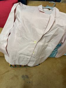 Light Pink Button-Up Blazer