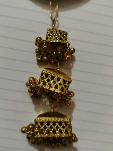 Set of Golden Bangles with Jhumka Danglers