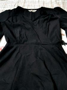Chic Black Wrap Peplum Top