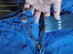 Navy Blue Denim Shorts