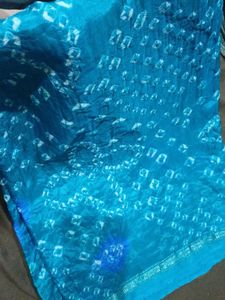 Beautiful Teal Bandhani Saree