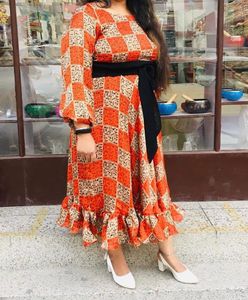 Boho Chic Red &amp; White Checkered Midi Dress