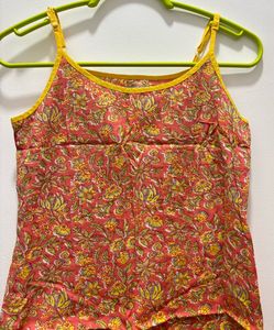 Floral Strappy Kurti With Adjustable Straps