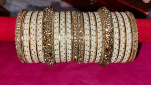 Party Wear Lehenga  With Matching Metal Bangles