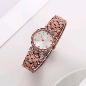 bvlgari Green Dial Watch with Rose Gold strap