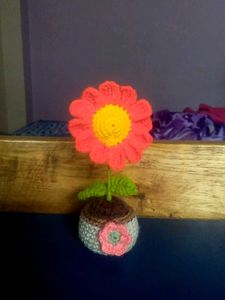Handmade Crochet Flower Pot Decor