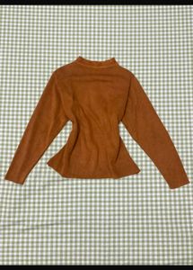 Brown Floral Embroidered Sweater Top