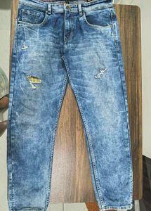 Men's Ripped Blue Jeans