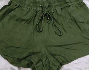 Olive Green Casual Shorts