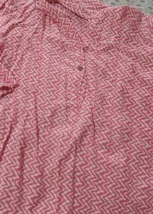 Stylish Pink Zigzag Print Kurta