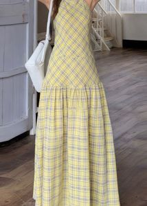 coquette Yellow Plaid Dress