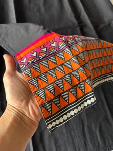 🖤🧡 Beautiful cotton Black kurta