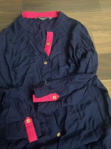 Elegant Navy Blue Printed Kurta