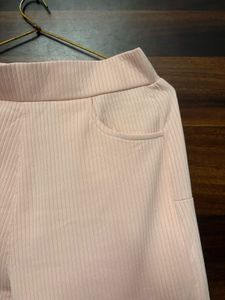 Comfortable Pink Ribbed Pants