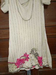 Handwork Threadwork Georgette Kurti