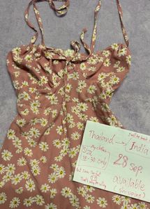 spaghetti dress pink