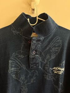 Ed Hardy - Navy Printed Polo T-Shirt