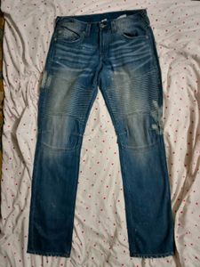 True Religion Jeans - Distressed Blue Denim
